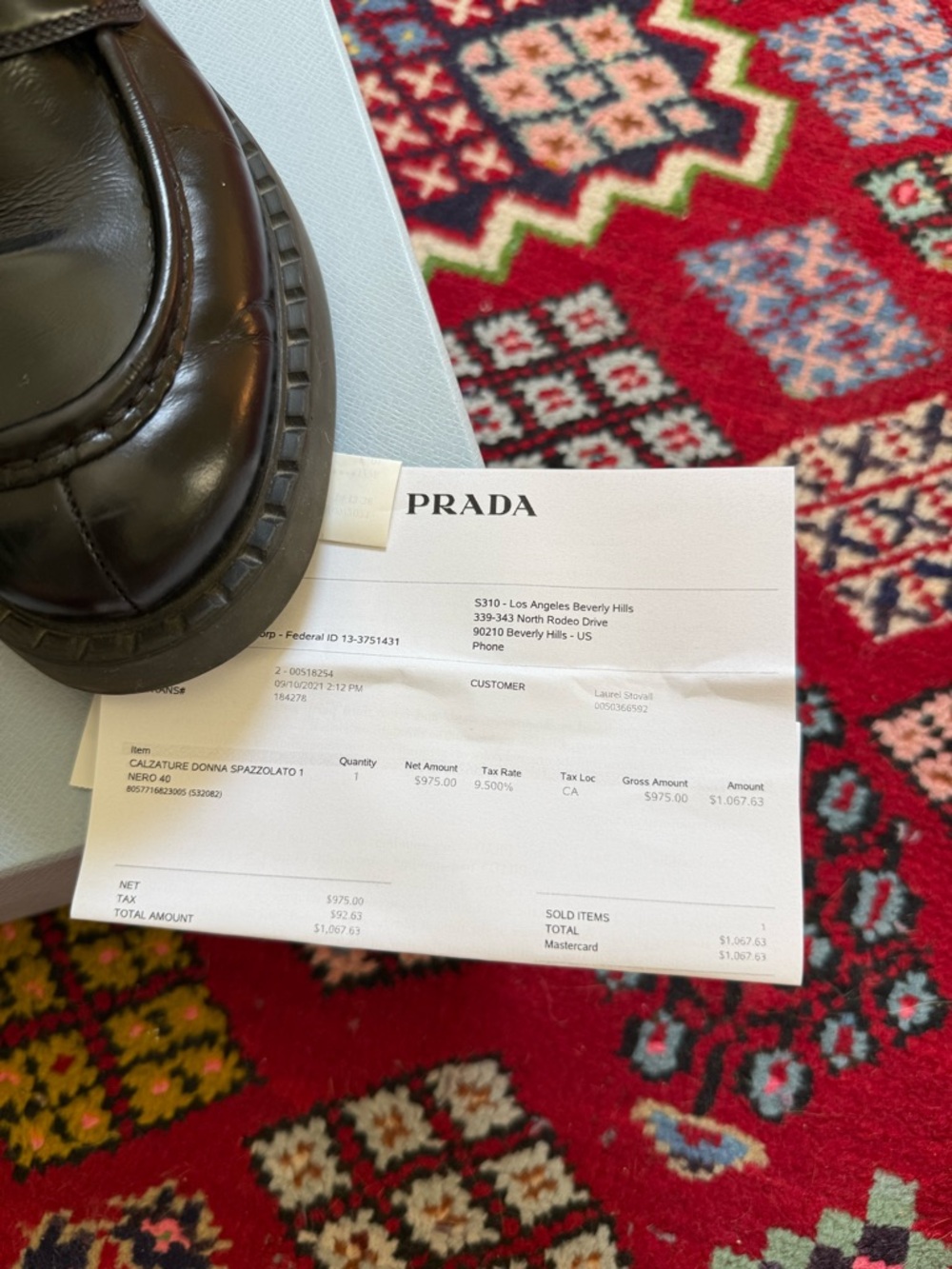 Prada Black Patent Leather Women’s Slip-On Loafers with Triangle Logo - Picture 2 of 5